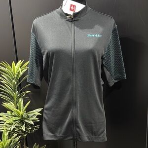 Santic Race Fit Cycling,full zip,3 rear pocket short sleeve,run,hike jersey